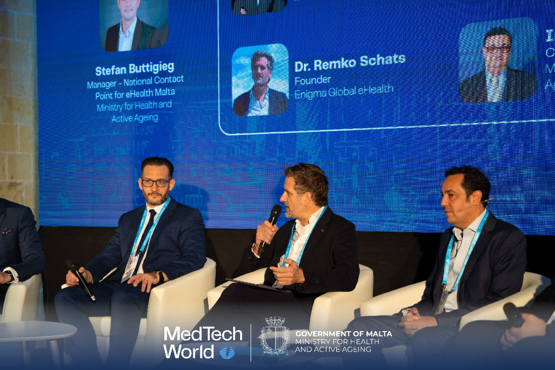 Remko Schats speaking on the eHealth panel at MedTech World Malta 2024